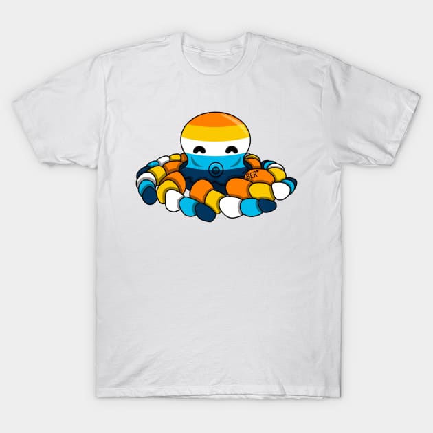 AroAce Pride Fidget Octopus T-Shirt by SentABearToSpace 